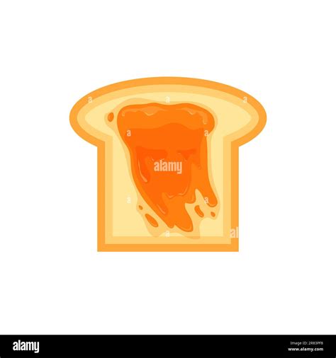 Toast Bread With Apricot Jam Sweet Sandwich Vector Illustration In