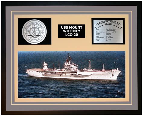 USS MOUNT WHITNEY LCC-20 Framed Navy Ship Display Burgundy – Navy Emporium