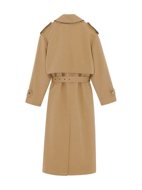 Saint Laurent Double Breasted Trench Coat Neutrals FARFETCH UK