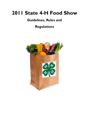 Fillable Online 2011 State 4 H Food Show Texas A M AgriLife Fax Email