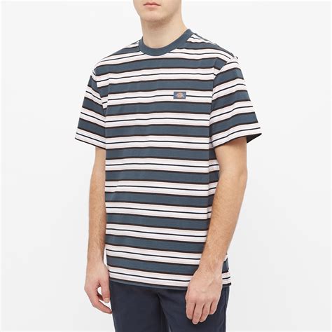 Dickies Lynnwood Stripe T Shirt Air Force Blue End