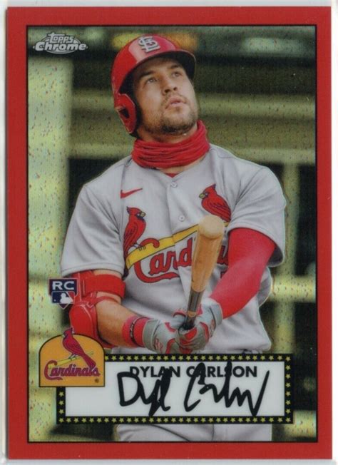 Dylan Carlson 2021 Topps Chrome Red Refractor 70 1952 Redux T52 33