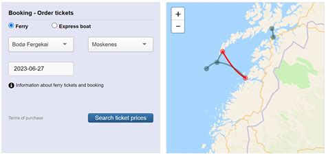 All information to take the Bodo - Moskenes (Lofoten Islands) ferry + Vaeroy