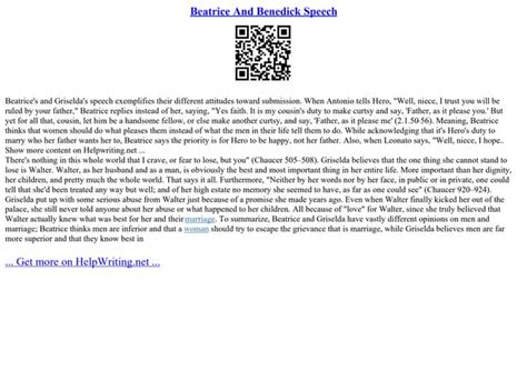 Beatrice And Benedick Speech | PPT