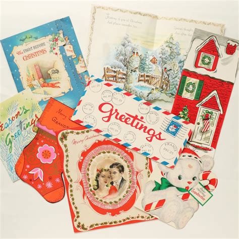 Vintage Christmas Cards Vintage Greeting Card Lot 1940s And 50 S