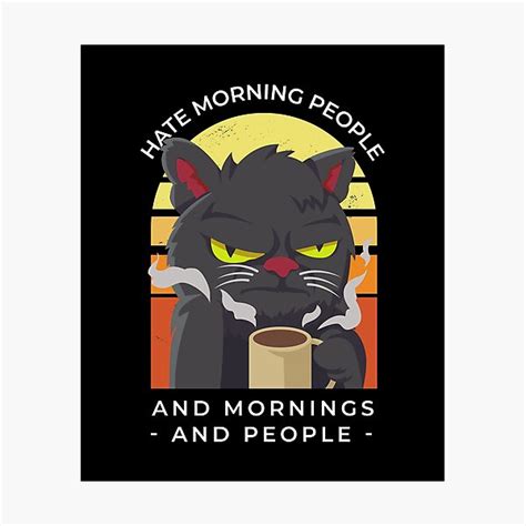 Lámina fotográfica Diseño de café de mal humor de gato malhumorado de