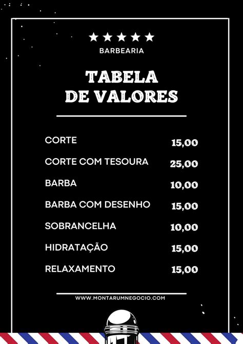 Tabela De Pre Os De Barbearia Quanto Cobrar