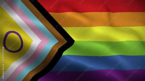 Lgbt Pride Flag Waving Animation Intersex Inclusive Redesign Of The