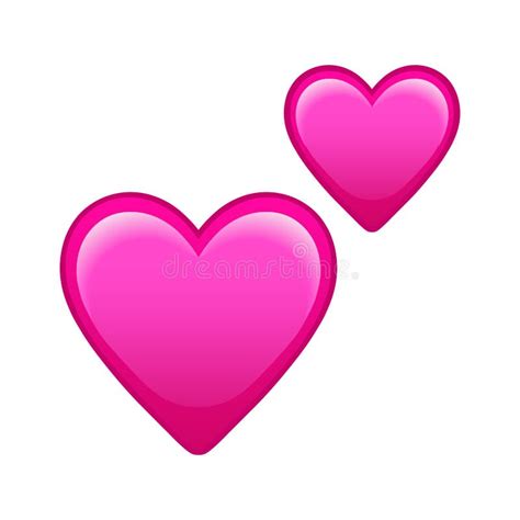 Pink Couple Hearts Large Size Of Emoji Romance Icon Stock Vector