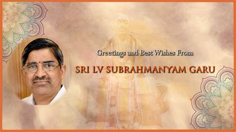 Greetings And Best Wishes From Sri LV Subramanyam Garru YouTube