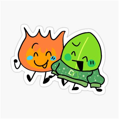 "Fire and Leafy (BFB) [BFDI]" Sticker for Sale by Bruhtasticbruh ...