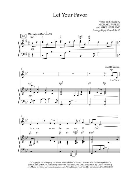 Let Your Favor Choral Anthem Satb Sheet Music Pdf Lifeway Choral Arr J Daniel Smith