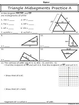 Triangle Midsegment Notes And Practice By Poe Pro Math Resources