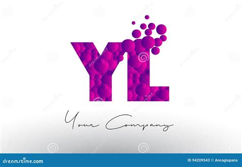 Yl Y L Dots Letter Logo With Purple Bubbles Texture Stock Vector Illustration Of Particles