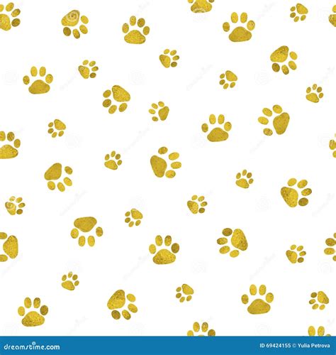 Seamless Background With Cat Paw Print Stock Illustration Image