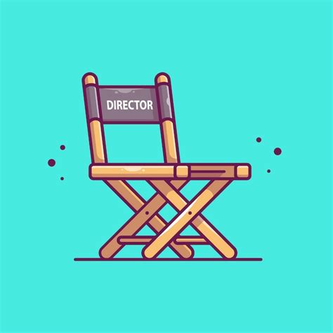 Director de cine silla icono ilustración concepto de icono de cine de