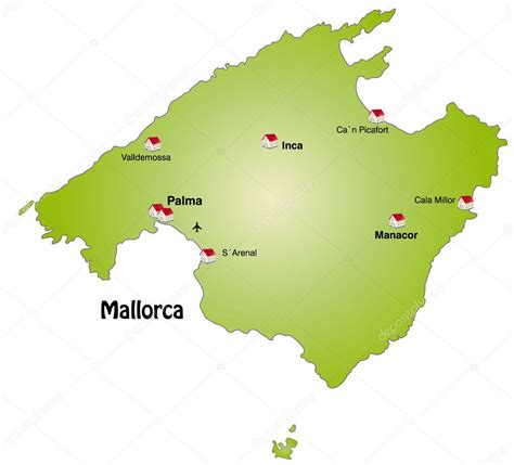 Map Of Mallorca Stock Vector Image By Artalis