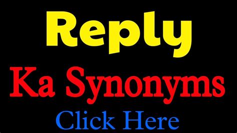 reply ka synonyms reply synonym synonyms  reply youtube