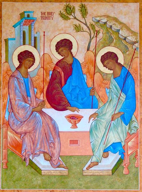 Holy Trinity Orthodox Trinity Christ Saints Traditional Painting