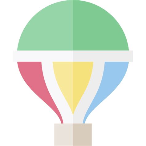 Hot Air Balloon Basic Straight Flat Icon