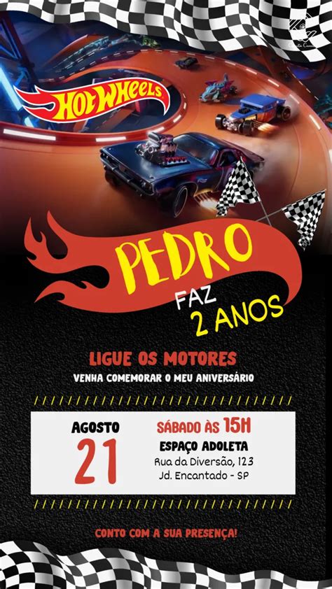 Convite Digital Hot Wheels Conecta Convites