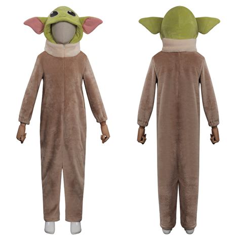 The Mandalorian Baby Yoda Jumpsuit Sleepwear Cosplay Costume For Kids