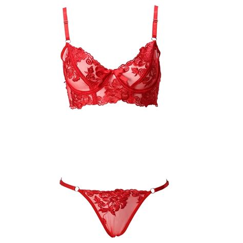 Women Red Lingerie Underwire Sexy Red Underwear Women Sexy Lingerie