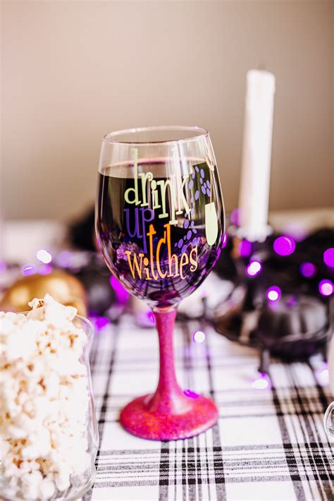 Drink up Witches Witch Wine Glass Witch Glass Witch Gift Halloween Wine ...