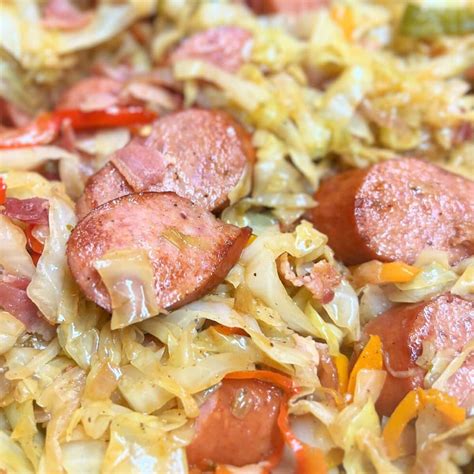 Fried Kielbasa And Cabbage