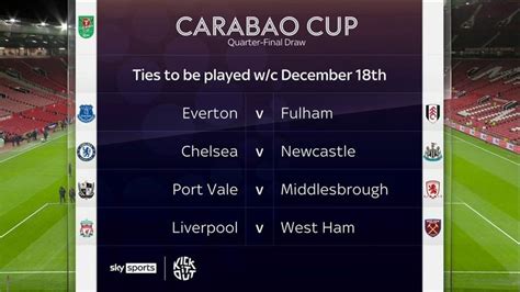 Carabao Cup quarter-final draw: Chelsea to host Newcastle, West Ham to ...