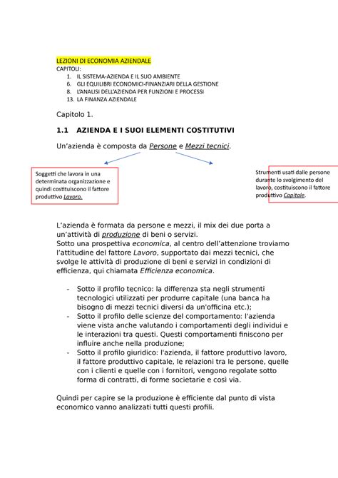 Lezioni Di Economia Aziendale Lezioni Di Economia Aziendale Capitoli