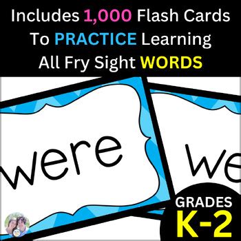 Fry Sight Word Flash Cards Sight Words Bundle Tpt