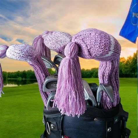 Rose Pink Pale Pink And White Knitted Golf Headcovers Etsy