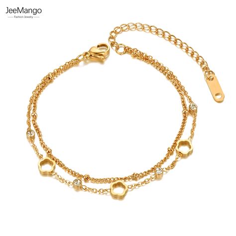 JeeMango Pulsera Bohemia De Acero Inoxidable Para Mujer Brazalete De