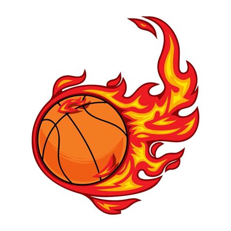 Basketball On Fire Vector Illustration 14912920 Vector Art At Vecteezy