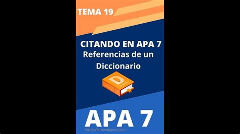 Cómo citar Diccionarios en Normas APA 7ma Edición YouTube