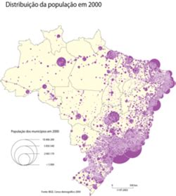 População Do Brasil Em 2000 - Ciências Humanas - Ensino Médio e Vestibular: Brasil - distribuição da ...