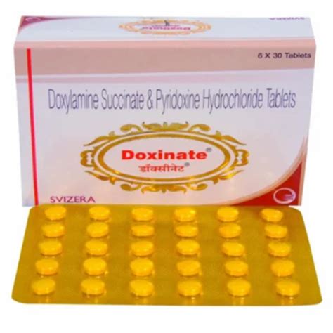 Doxinate Doxylamine Succinate Pyridoxine Tablet For Clinic 10 Mg At