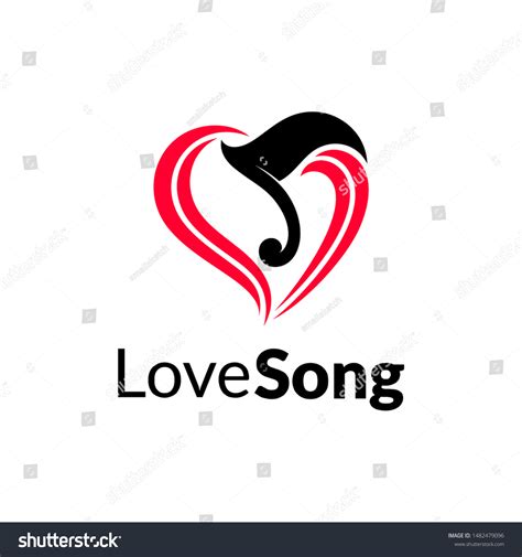 Love Music Logo Flat Style Heart Stock Vector Royalty Free 1482479096 Shutterstock