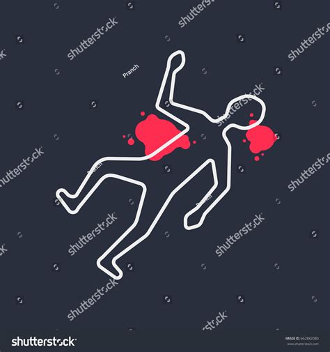 Outline Body Like Simple Crime Scene Stock Vector (Royalty Free