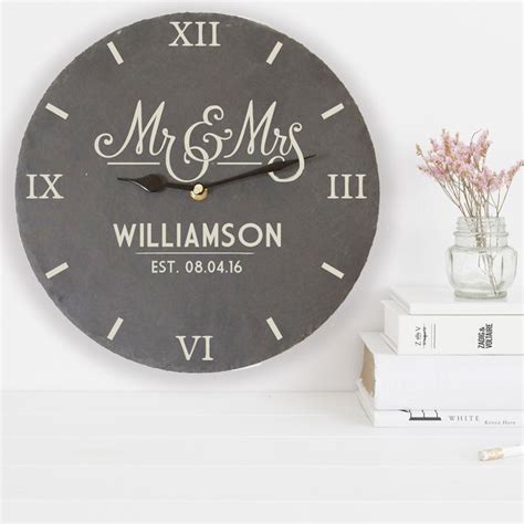 Slate Personalised Clock Wedding T Personalised Slate Clock Slate