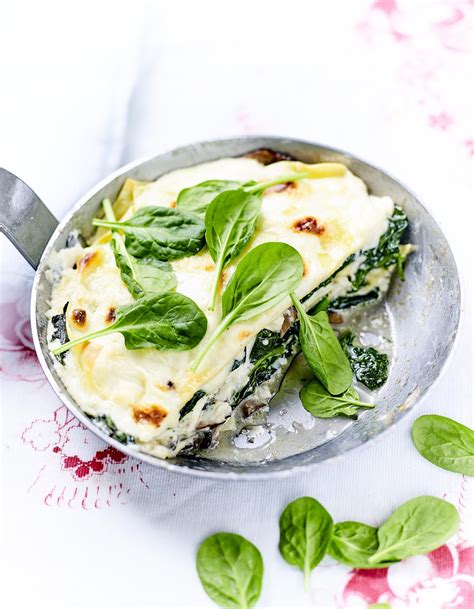 Lasagnes aux épinards et champignons pour 4 personnes Recettes Elle