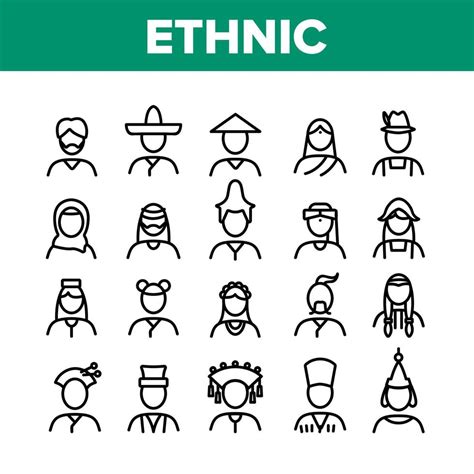 Ethnic World People Collection Icons Set Vector Vector Art At