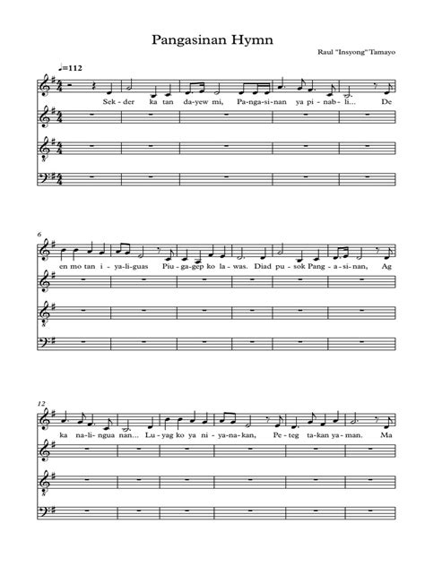 Pangasinan Hymn Full Score Pdf