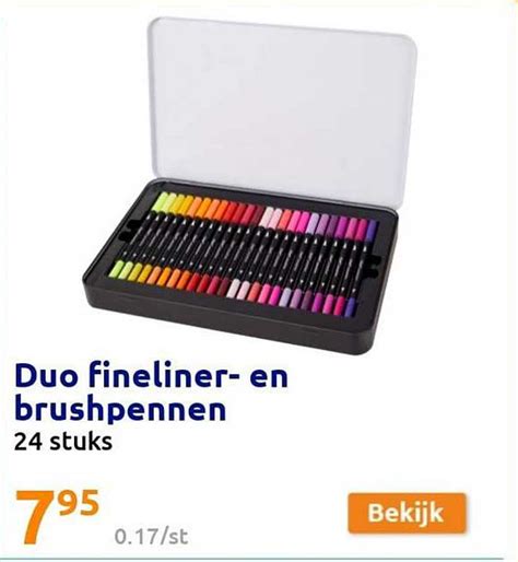 Duo Fineliner En Brushpennen Aanbieding Bij Action 1Folders Nl