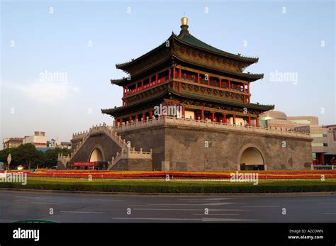 Bell Tower Xian China Stock Photo Alamy