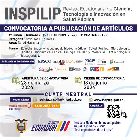 Boletín de Convocatoria Revista Ecuatoriana de Ciencia Tecnología en