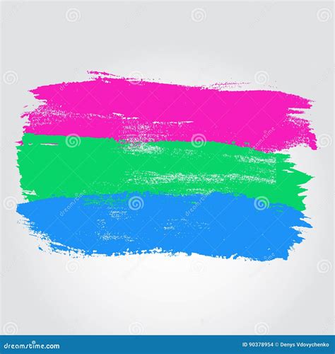 Polysexual Pride Flag Isolated On White Background Vector Illustration