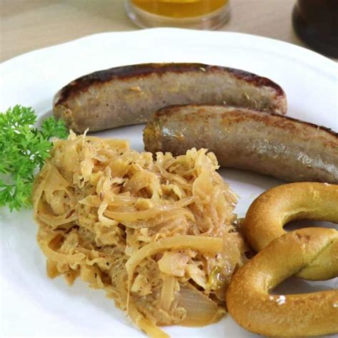 Braised Beer Sauerkraut With Stove Cooked Brats All Tastes German