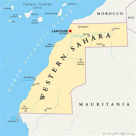 Mapa Pol Tico Del Sahara Occidental